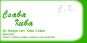 csaba kuba business card